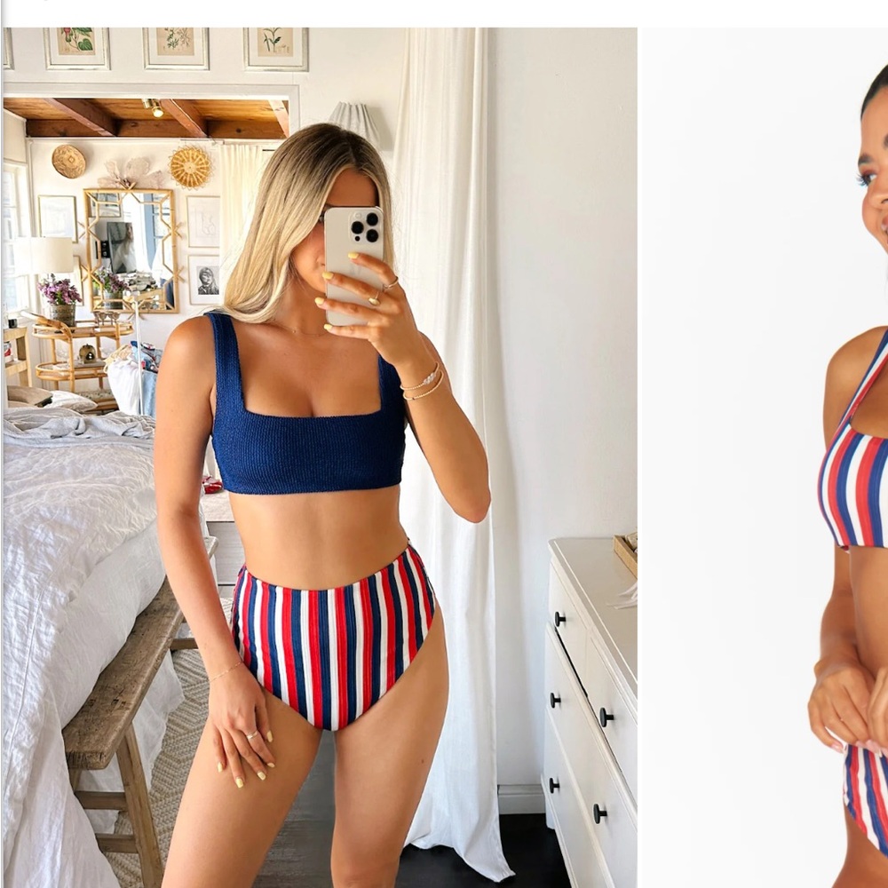 SMYM Americana stripe micro rib sail bottom size large NWT